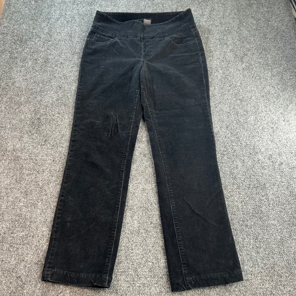 Jag Corduroy Pants Womens 6 Black High Rise Straight Pull On Stretch Cords